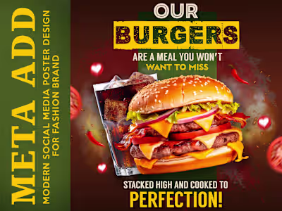 Meta Ads Poster Design – Food & Beverage Campaign