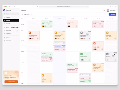 Calendar View & Event Management Web App