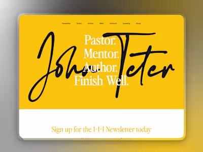 John Teter - A pastors professional website