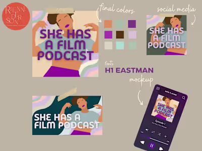 Eye-catching Podcast Cover - She Has a Film Podcast