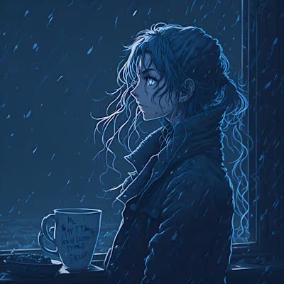 Anime style dark illustration