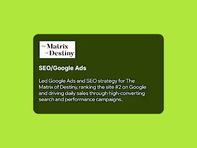 SEO & Google Ads Strategy for The Matrix of Destiny