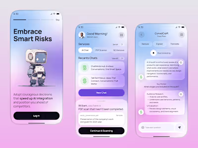 AI Chatbot Mobile App UI Design
