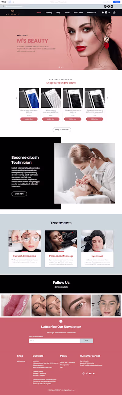 Beauty salon Project