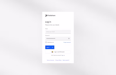 Login screen