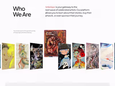 Artbridger landing page 