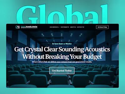 Global Acoustics Interior Landing Page & other sub-pages