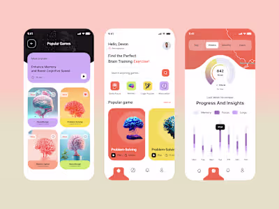 Brain Training Mobile App UI