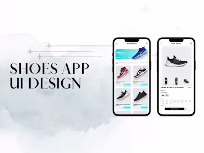 Shoe shop app design