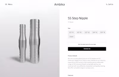E-Commerce Website for Pipe Fittings Store
