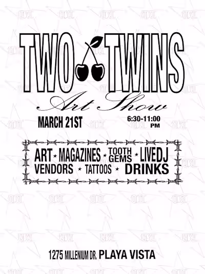 Flyer for @twotwinsvintage