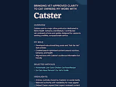 My Work with Catster