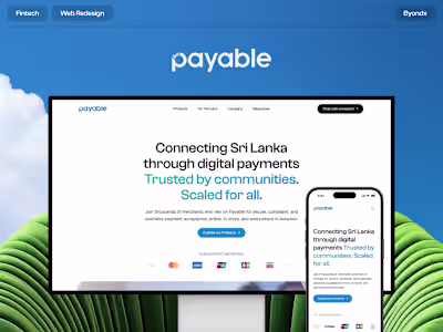 PAYable Website design and development 