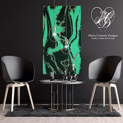 Emerald paradise alcohol ink texture — Maria Cromety Designs