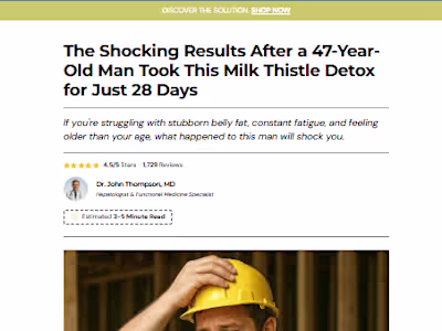 Advertorial page I develop for my amazing client like a friend