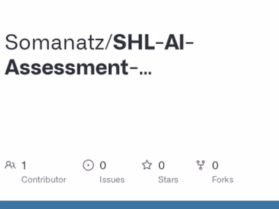 SHL AI Assignment - Assessment Recommender
