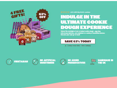 Landing page design for Snackcident