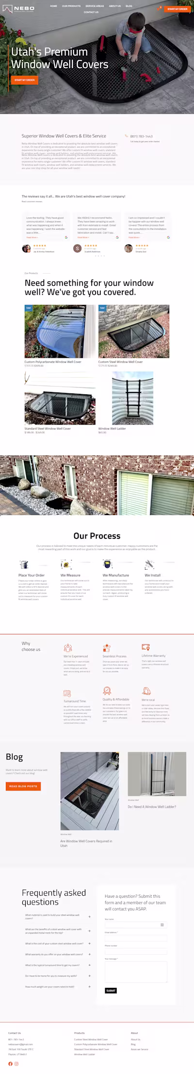 WordPress Website Design for "Window Well Covers"