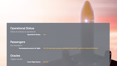 Flight Insurance DApp
