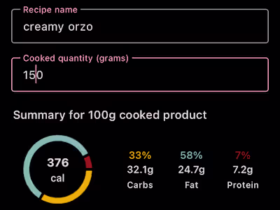 Calorie tracker
