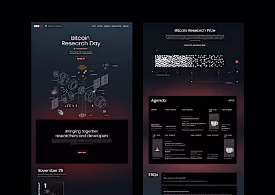 Bitcoin Research Day Website Design