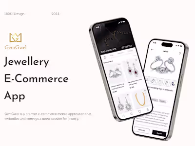 GemGwel | An E-commerce jewellery shopping app | UX/UI