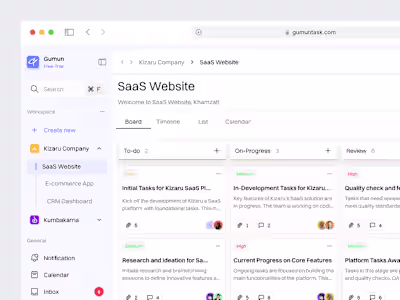 Gumun - Task Management Dashboard