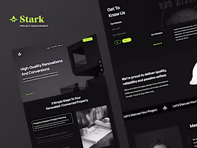 Stark - Real Estate Project Management UI UX Landing page design