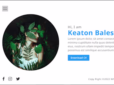 A Portfolio Web Card at a basic level