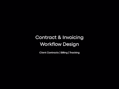 Contract & Invoicing Workflow Design