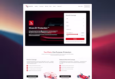 XCare Warranty Landing Page Redesign