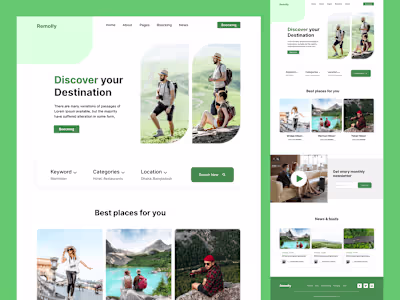 Travel Agency Web UI Design