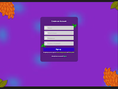 Sign Up page design