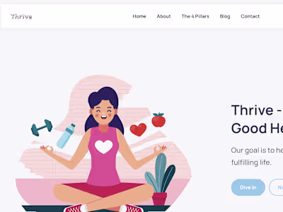 Thrive - A Front End Based Health Website