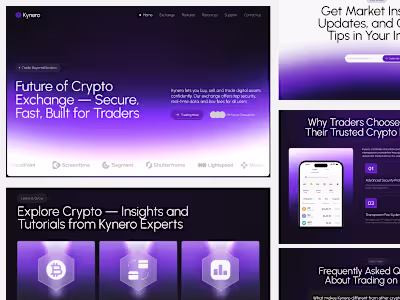 Kynero – Crypto Exchange Landing Page UI