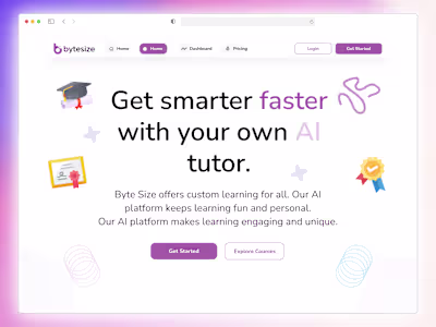 Kids Learning Landing Page UI