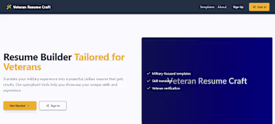 Veteran Resume Craft Web Application Development