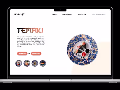Sushi Restraunt Landing Page Design
