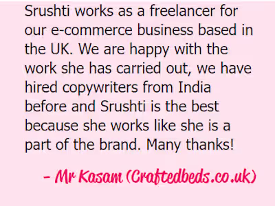 Srushti S | Copywriter