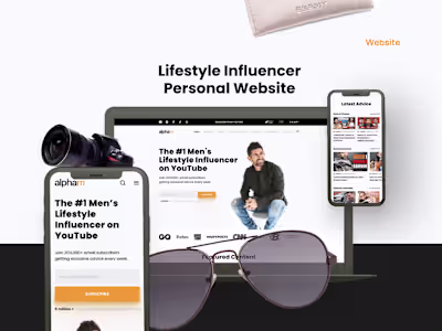 Personal Website for Lifestyle Influencer
