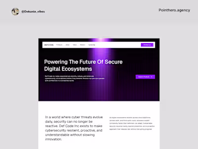 cybersecurity company | startup website WIP