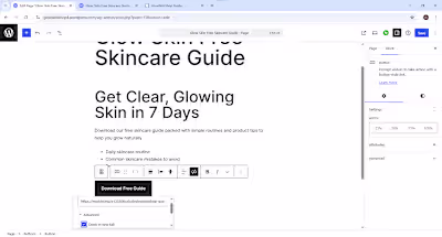 Mailchimp form added to Wordpress Landing page