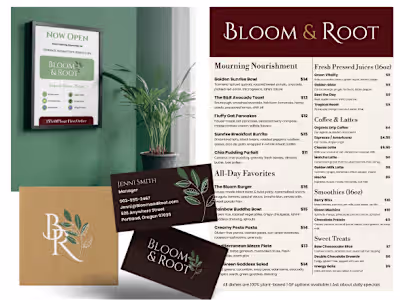 Some marketing collateral for Bloom & Root.