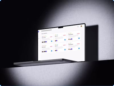 Dashboard UI Design – Event & Transaction Management System