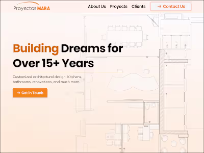 Landing Page Website for Proyectos Mara