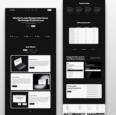 Design Agency Service Website - Dark Theme