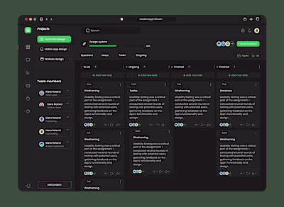 Student dashboard task management