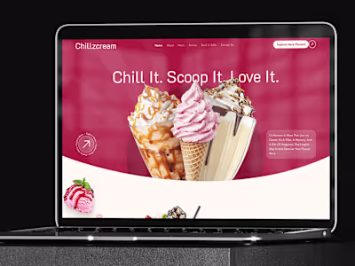 Ice Cream Landing page UI Design Website Design