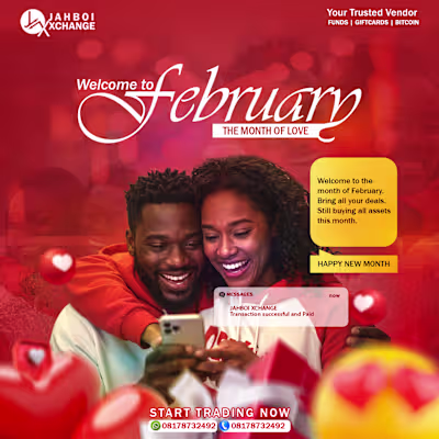 Jahboi Xchange – Happy New Month Flyer (February) 