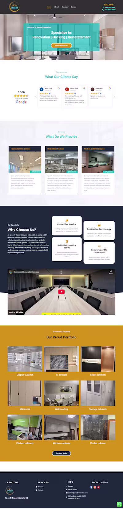 Home Renovation Website Development | Speedy Renovation